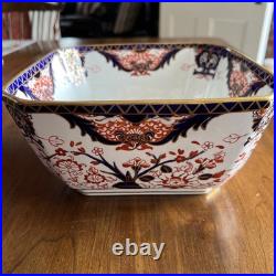 RARE Antique Royal Crown Derby Kings Old Imari Large Square Bowl Stunning