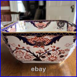 RARE Antique Royal Crown Derby Kings Old Imari Large Square Bowl Stunning
