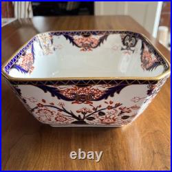RARE Antique Royal Crown Derby Kings Old Imari Large Square Bowl Stunning