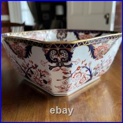 RARE Antique Royal Crown Derby Kings Old Imari Large Square Bowl Stunning