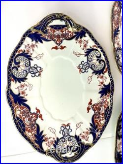 RARE Antique Royal Crown Derby Serving Tureen Set Dishes Kings Pattern Imari