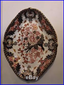 RARE PAIR Royal Crown Derby Imari Kings Oval Scalloped Vegetable Bowls C. 1880