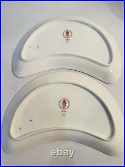 RARE Pair Royal Crown Derby Old Imari Crescent Salad Plates 1st Qual 4 Avail