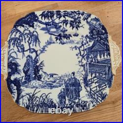 RARE Royal Crown Derby BLUE MIKADO 6-PC Tea Set Trio Cake Plate 1934 R. N. 758225