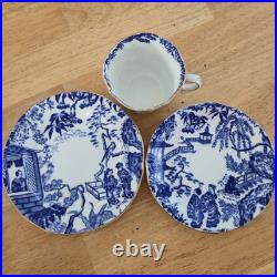 RARE Royal Crown Derby BLUE MIKADO 6-PC Tea Set Trio Cake Plate 1934 R. N. 758225