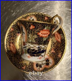 RARE Royal Crown Derby DEMITASSE WITH SAUCER #4591 PAIR c. 1906, 1920
