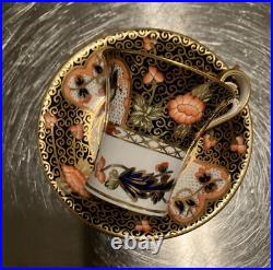 RARE Royal Crown Derby DEMITASSE WITH SAUCER #4591 PAIR c. 1906, 1920