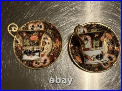 RARE Royal Crown Derby DEMITASSE WITH SAUCER #4591 PAIR c. 1906, 1920