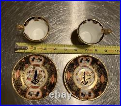 RARE Royal Crown Derby DEMITASSE WITH SAUCER #4591 PAIR c. 1906, 1920