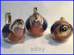 RARE Royal Crown Derby Pheasant Bird Tea Set Lidded Teapot Creamer Sugar Bowl