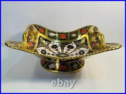 RARE Royal Crown Derby Solid Gold Band Old Imari Handled Basket Centerpiece 12