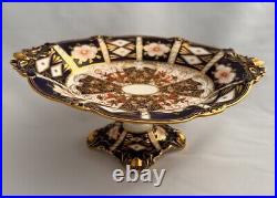RARE Royal Crown Derby, Traditional Imari 2451 Oval Pedestal Compote