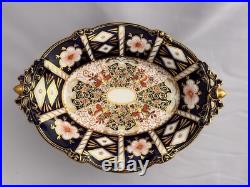 RARE Royal Crown Derby, Traditional Imari 2451 Oval Pedestal Compote
