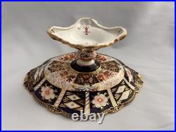 RARE Royal Crown Derby, Traditional Imari 2451 Oval Pedestal Compote