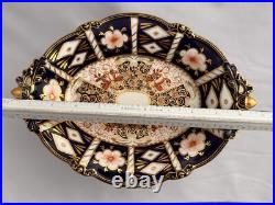 RARE Royal Crown Derby, Traditional Imari 2451 Oval Pedestal Compote