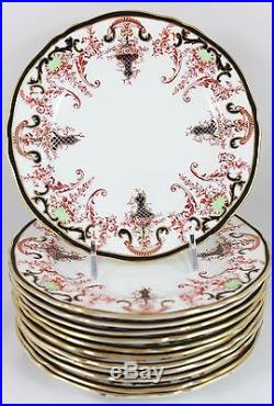 Rare Set(s) 6 Imari Antique Royal Crown Derby 4316 Dessert Plates Cobalt Gold