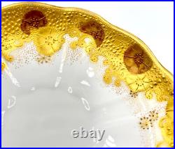 RARE c1891 FINE ANTIQUE ROYAL CROWN DERBY GOLD ENCRUSTED CUP & SAUCER XLNT COND