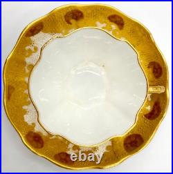 RARE c1891 FINE ANTIQUE ROYAL CROWN DERBY GOLD ENCRUSTED CUP & SAUCER XLNT COND