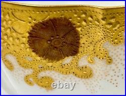 RARE c1891 FINE ANTIQUE ROYAL CROWN DERBY GOLD ENCRUSTED CUP & SAUCER XLNT COND