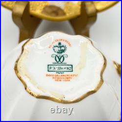 RARE c1891 FINE ANTIQUE ROYAL CROWN DERBY GOLD ENCRUSTED CUP & SAUCER XLNT COND