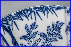 READ Royal Crown Derby Blue Mikado Flat Cup & Saucers Set of 8-FREE USA SHIPPING