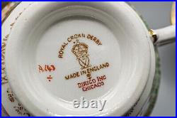 READ Royal Crown Derby Orient Mikado Footed Cup & Saucers Set of 12