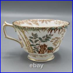 READ Royal Crown Derby Orient Mikado Footed Cup & Saucers Set of 12