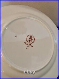 RED AVES Royal Crown Derby Two Salad Plates And 1 Dinner England