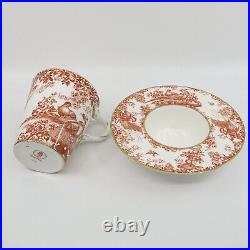 RED AVES by ROYAL CROWN DERBY Bone China Trembleuse Cup & Saucer Set(s)