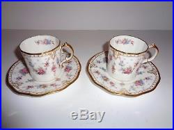 ROYAL ANTOINETTE Royal Crown Derby SET of 2 DEMITASSE COFFEE CUP and SAUCER