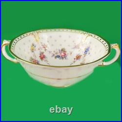 ROYAL ANTOINETTE by Royal Crown Derby Cream Soup & Stand NEW NEVER USED England