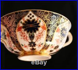 ROYAL CROWN DERBY 1128 OLD IMARI CREAM SOUP CUP / BOWL & SAUCER gold foot