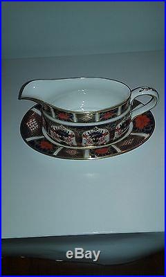 ROYAL CROWN DERBY 1128 OLD IMARI (First Quality) SAUCE OR GRAVY BOAT & STAND