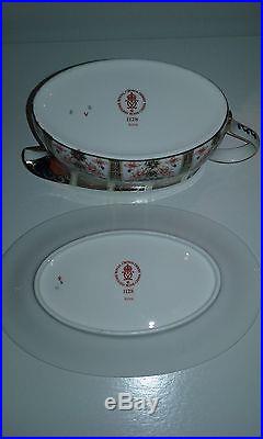 ROYAL CROWN DERBY 1128 OLD IMARI (First Quality) SAUCE OR GRAVY BOAT & STAND