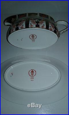 ROYAL CROWN DERBY 1128 OLD IMARI (First Quality) SAUCE OR GRAVY BOAT & STAND