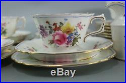 ROYAL CROWN DERBY 24pc TEA SET PATTERN 9875 Posies