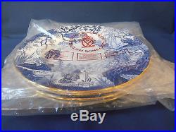 Royal Crown Derby 4 Mikado Dinner Plates 10 1/2 New