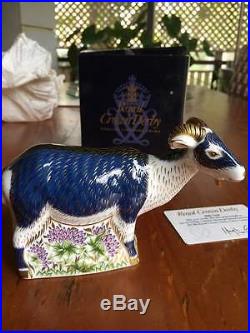 Royal Crown Derby Billy Goat Large Paper Weight Gold Stopper With Box -rare