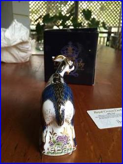 Royal Crown Derby Billy Goat Large Paper Weight Gold Stopper With Box -rare