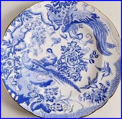 ROYAL CROWN DERBY, BLUE AVES, SET OF 6 DINNER PLATES, TRIMMED IN 24k, BRAND NEW
