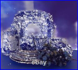 ROYAL CROWN DERBY? Blue Mikado? ELEVEN PIECE Tea For FOUR? Antique/Vintage