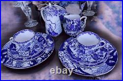 ROYAL CROWN DERBY? Blue Mikado? ELEVEN PIECE Tea For FOUR? Antique/Vintage