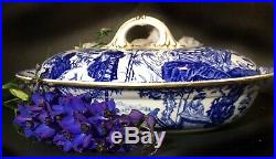 ROYAL CROWN DERBY Blue Mikado Lidded Casserole Dish Perfect Condition