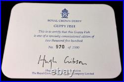 ROYAL CROWN DERBY Bone China Figurine / Paperweight Guppy Fish 970/2500