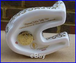 ROYAL CROWN DERBY Diamond Jubilee Teddy Bear Limited Edition Paperweight