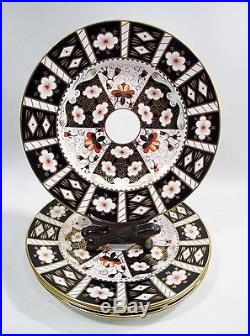 ROYAL CROWN DERBY England TRADITIONAL IMARI 4 Large 10 5/8 Dinner Plates 2451