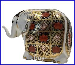 ROYAL CROWN DERBY English Bone China LIII ELEPHANT With Gold Coloured Stopper VG