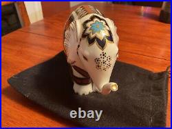 ROYAL CROWN DERBY English Bone China LIII ELEPHANT With Gold Coloured Stopper VG