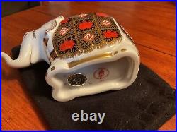 ROYAL CROWN DERBY English Bone China LIII ELEPHANT With Gold Coloured Stopper VG