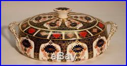 ROYAL CROWN DERBY English Bone China OLD IMARI Handled Covered SERVING BOWL 1st